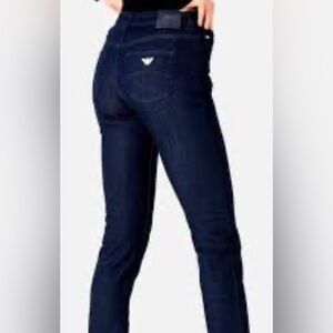 Armani Jeans Women’s 25 Dark Wash High Rise Slim Straight Stretch Denim Jeans
